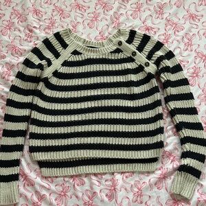Black and Cream Striped Sweater